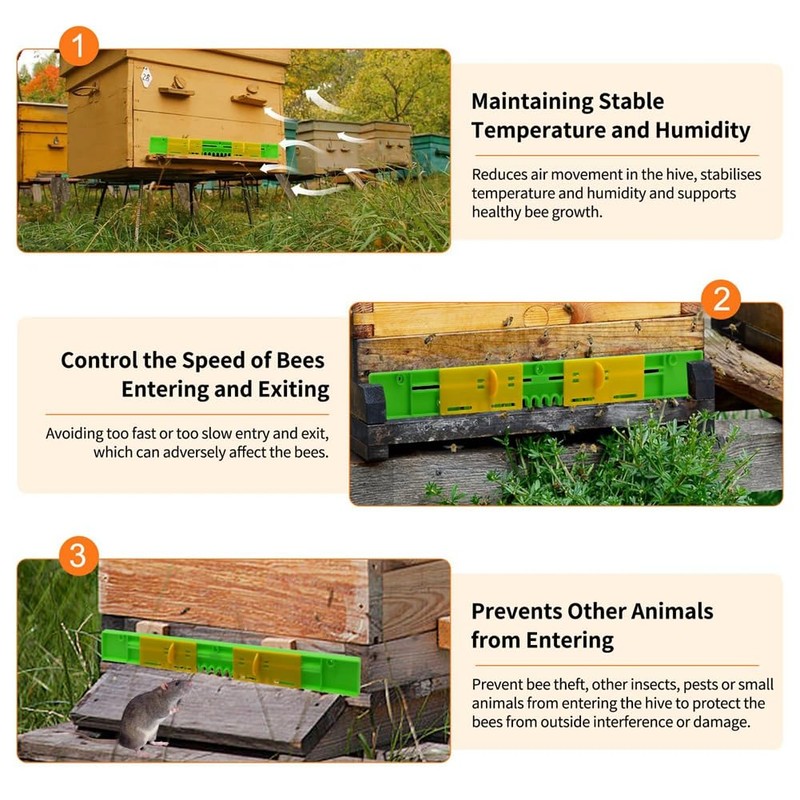 Aswalling 6 Pack Beehive Entrance Reducer Bee Hive Mouse Guard