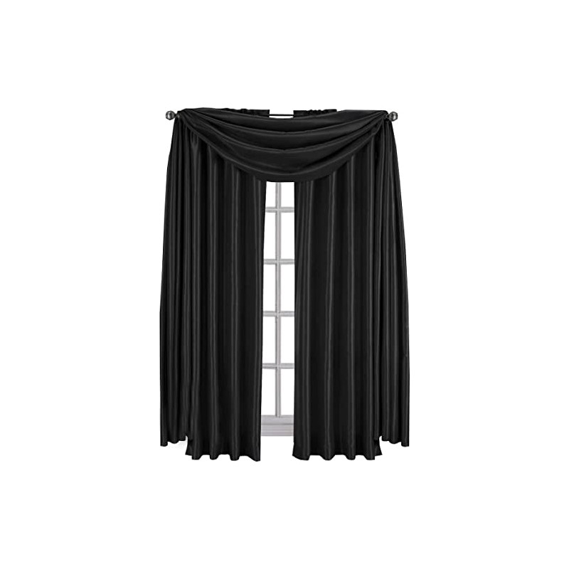 Royal Hotel Bedding Luxury Soho Black Scarf, Solid Pattern, 42X216