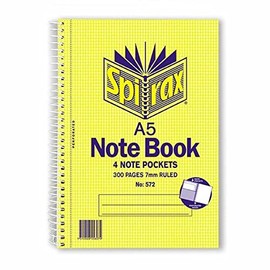 Spirax 572 3 Subject Notebook A5 210X158Mm 300 Page