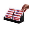 Deflecto Business Card Holders Four Tier 8 pocket Compartment Black