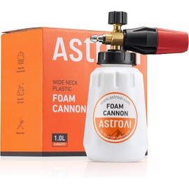 AstroAI Foam Cannon, Heavy Duty Car Foam Blaster Wide Neck Adjustable Snow Foam Lance and Thick Foam for Pressure Washer with 1/4" Quick Connector,1L Bottle