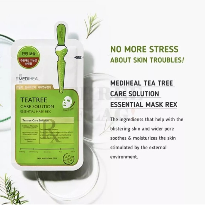MEDIHEAL Tea Tree Essential Mask 10-PACK (WITH or WITHOUT Box)