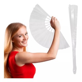 Grupo Carnavallia Abanico Grande Pericón Blanco Plástico Truena Al Abrir Boda