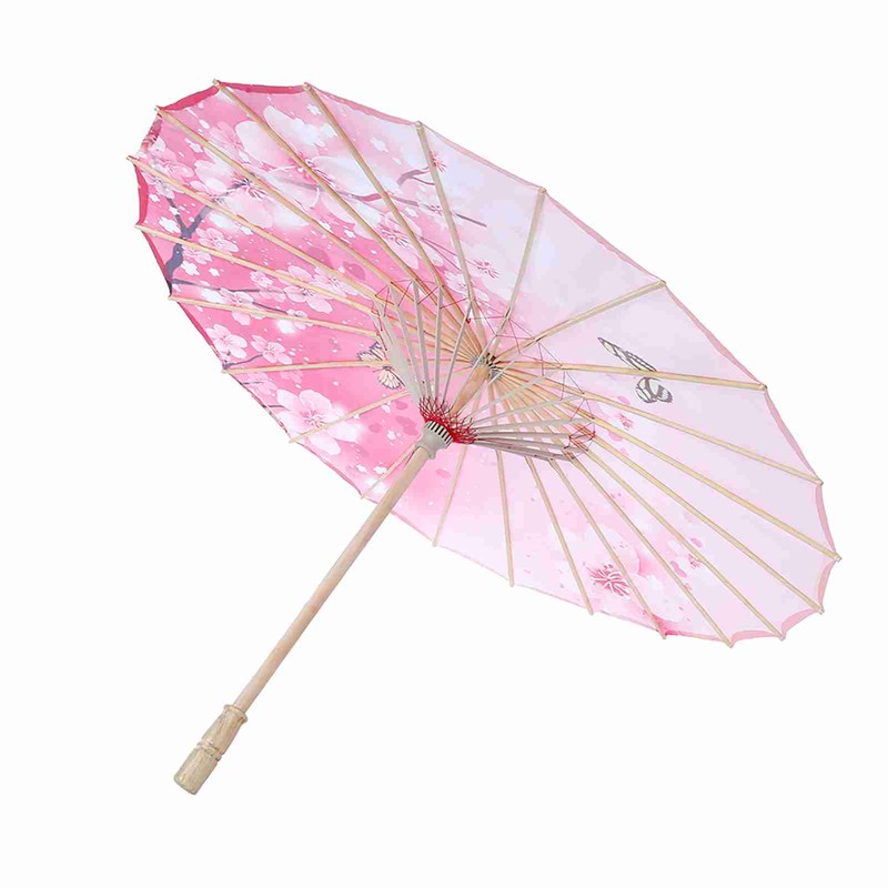 Women Handmade Umbrella Windproof Chinese Classical Dance Umbrella(Pink)