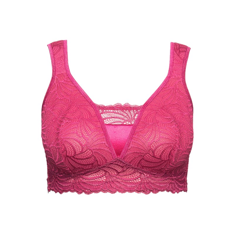 Ulla Popken Women's Lace Bralette Without Underwire Cup B-F Bra,