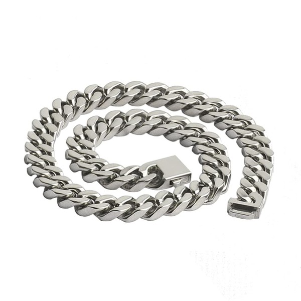 Men Necklace Cuban Chain Stainless Steel Jewelry Chunky Miami Hip