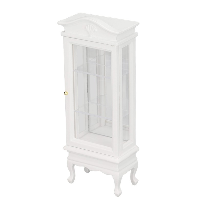 1:12 Doll House Miniature Cabinet Wooden Simulation White Arc Roof