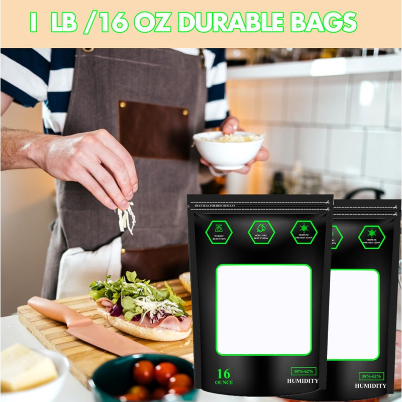 KAKUKAKU 1 Pound Storage Terp Bag，58%-62% RH 2-Way Humidity Control