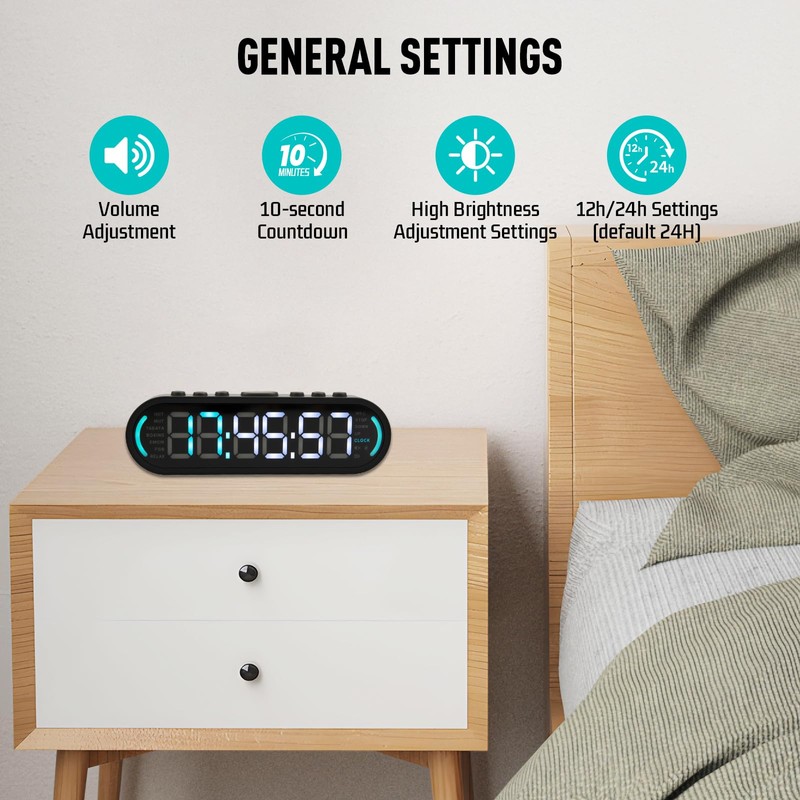 Gym Timer,Gym Clock,Count Down/Up,Interval Timer Clocks With Stopwatch,LED Digital Wall
