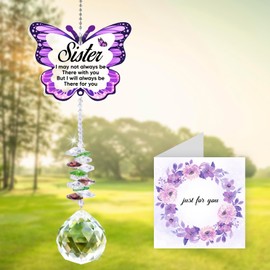 Sister Birthday Gifts, Sister Gifts - Butterfly Crystal Suncatcher, Birthday Gifts for Sister, Sister Gifts from Sister, Big Sister Gifts for Little Girls, Gifts for Sister on Her Birthday