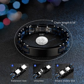 Zillaly Men's Bracelet Two-Color Diamond Hip-hop Jewelry Gift Birthday Jewelry Gift Husband Boyfriend