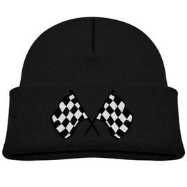swqfzki Checkered Flags Hat Race Flag Hat Baby Beanie Hats Infant Boys' Girls' Funny Warm Cap Newborn Baby Hat A-Black