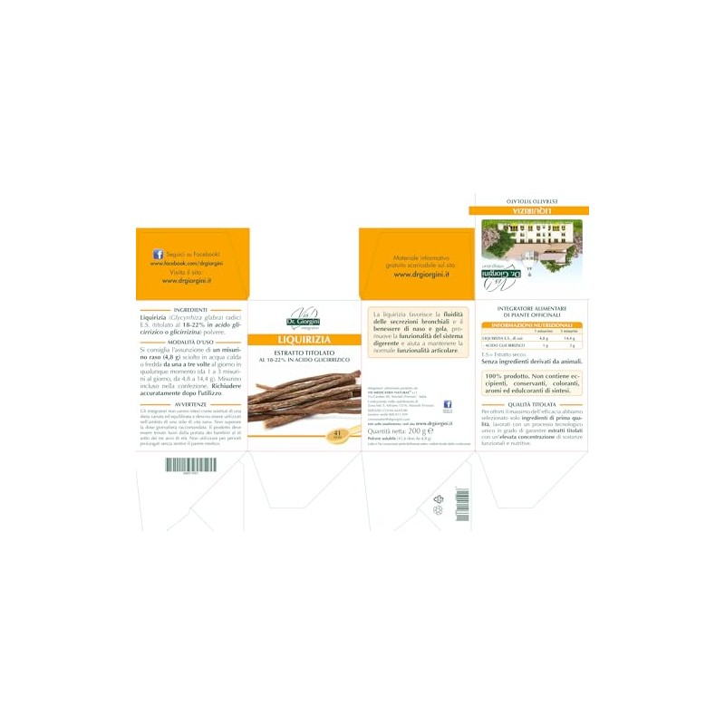 LIQUIRIZIA Estratto titolato Polvere - 200 g