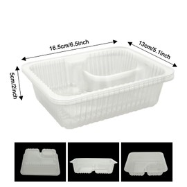 CertBuy 400 PCS Nacho Trays Disposable 6x5 In Trays for Party Nacho Chip Container Anti-Spill Nacho Bowls 2 Compartments Clear Plastic for Party Dips Chips Snacks Festivals (12OZ)
