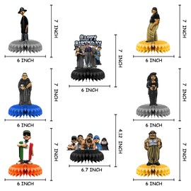 KETECI 8 Pcs Homies Honeycomb Centerpieces, Double Sided Table Decorations, Photo Booth Props for Kids Birthday Party Supplies