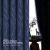 BUHUA Short Blackout Curtains - Silver Wave Pattern, Grommet Top