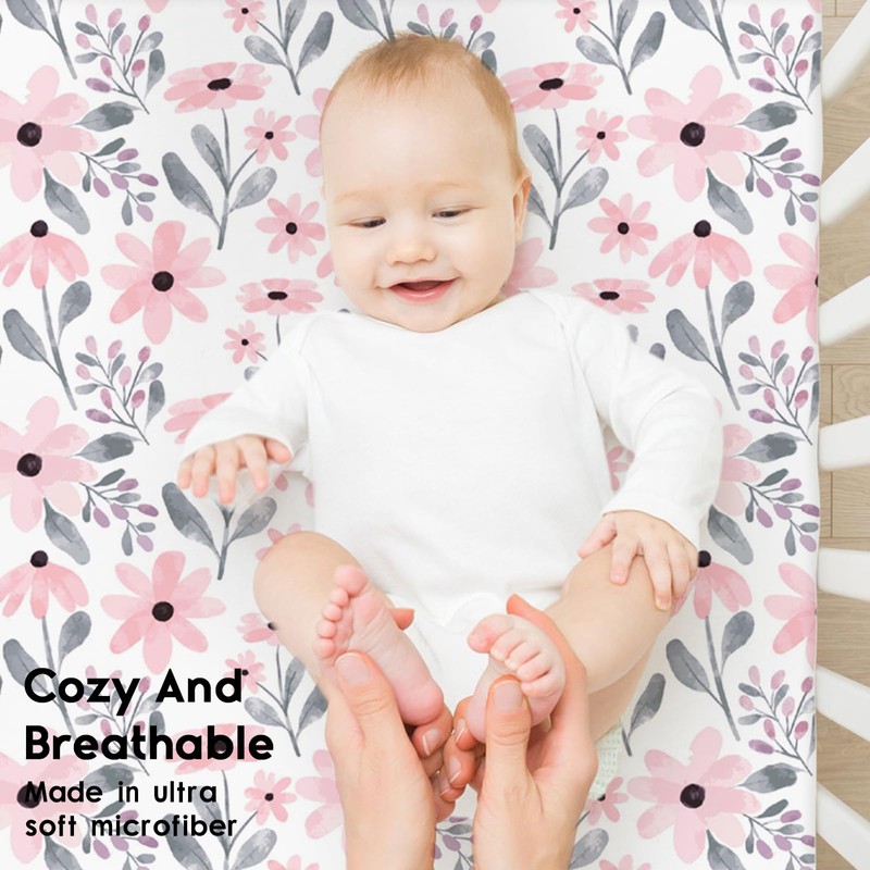 Yoofoss Travel Cot Sheets 95 x 65cm Fitted Cozy &