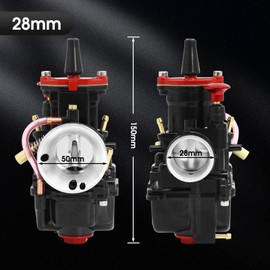 PWK 28mm Carburetor Racing Carb Kits with Air Filter 10pcs Main Jets 10pcs Slow Pilot Jets Universal for 2T 4T Engine Dirt Bike Motocross Motorcycle Scooter ATV Quad Go Kart (28mm)