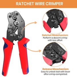 26 Types Automotive Wire Pin Connectors Kit, 1/1.5/1.8/2.2/2.3/2.8/3.5mm Non Insulated Terminal Pin Kit, Wiring Connectors Kit With Crimping Tool and Removal Tool