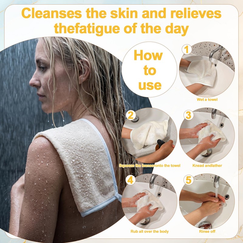 6 Pcs Nylon Exfoliating Wash Cloths Set 15.7 x 11.8