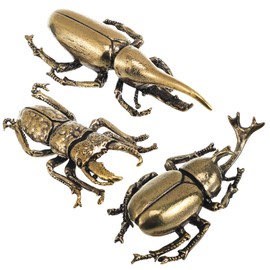 Alipis Metal Rhino Beetle Model Ornament Figure Ornament Cute Craft Beetle Ornament Vintage Statue Sculpture Decor For Home Office Desk Shelf