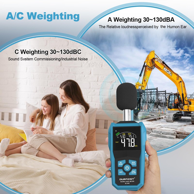 Decibel Meter, DURFICST Sound Level Meter, Portable Level Meter, dB/SONE