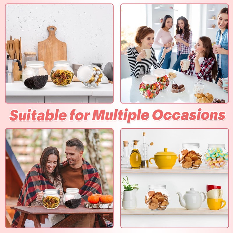 Umigy 4 Sets Plastic Candy Jar with Lid for Candy