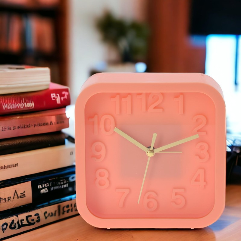 MIJOMA Analog Quartz Alarm Clock Table Clock Retro Design 13x13cm