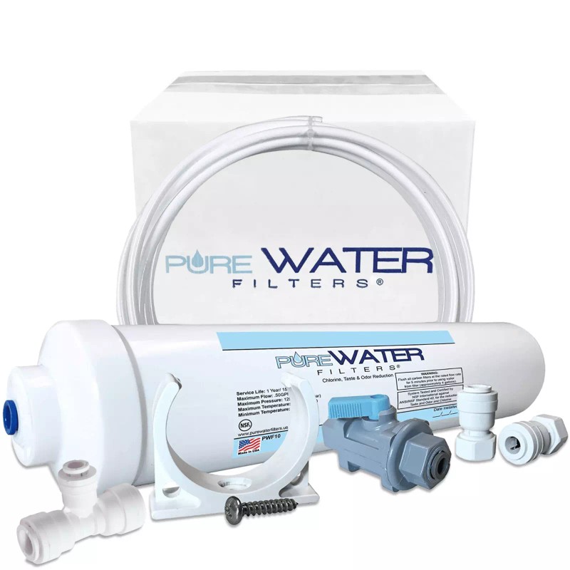PureWater Filters Inline Water Filter Kit for Ice Makers
