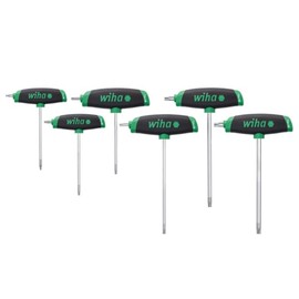 Wiha Allen Wrench Set 6 Pieces with Torx Cross Handle I ComfortGrip with Side Drive I Set T10 - T40 I Allen Key Set with T-Handle (45622)