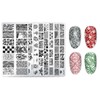 10Pcs/Set Nail Stamping Plates with Silicone Clear Stamper Scraper Flowers