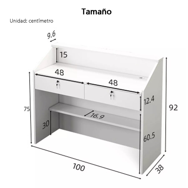 THATS COOL Mueble Recepcion Escritorio Con Cajones Para Oficina Negocio