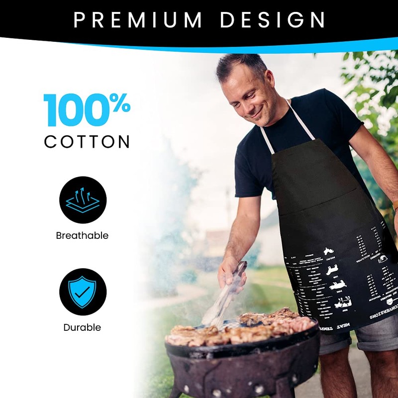 Aapron-Cotton Adult Apron for Men & Women with Measuring Conversion