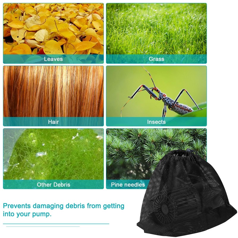 Hecaty Large Pump Barrier, Pond Pump Filter, Black Media Nylon