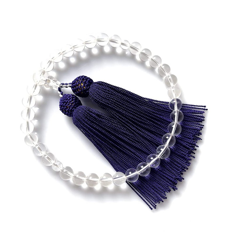 Nenju Shokunindo Women's Necklace Genuine Crystal Silk Tube Purple Navy