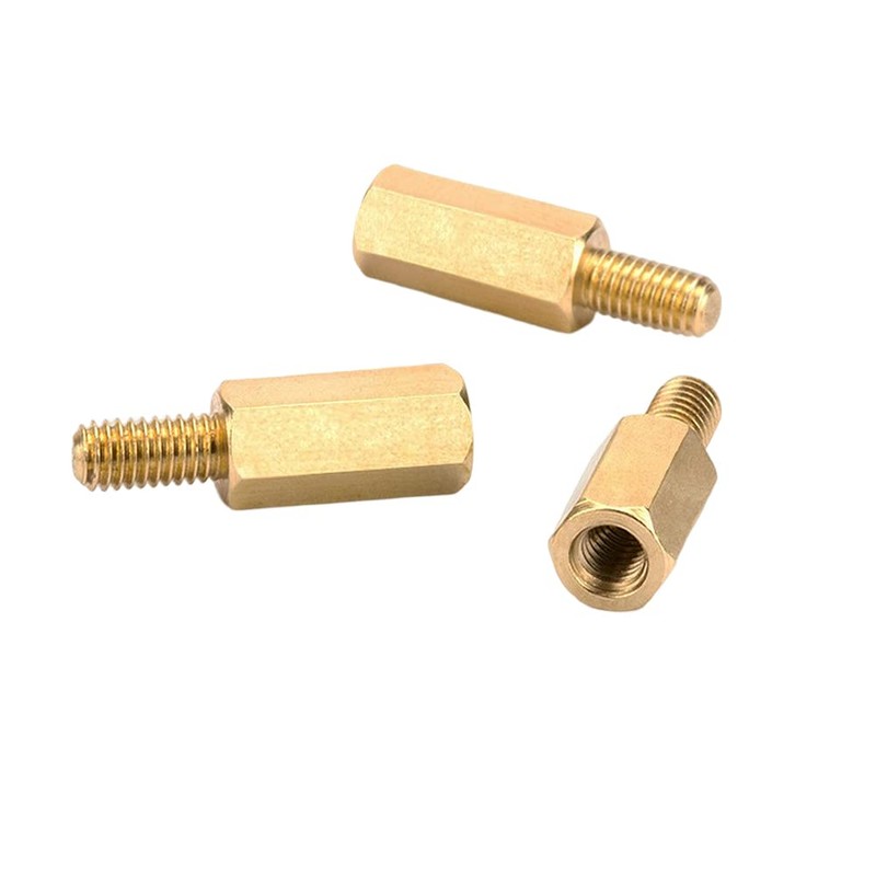 LOYELEY Brass Hex Standoff Spacer M4x10mm + 6mm Brass Hex