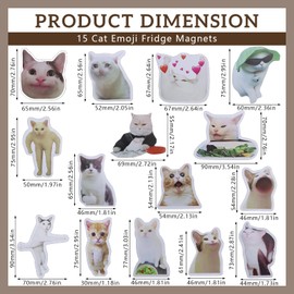 KXVXXV Funny Magnets Fridge Animals, Pack of 15 Fridge Magnets Cats Fridge Magnets Set Reusable Magnetic Vinyl