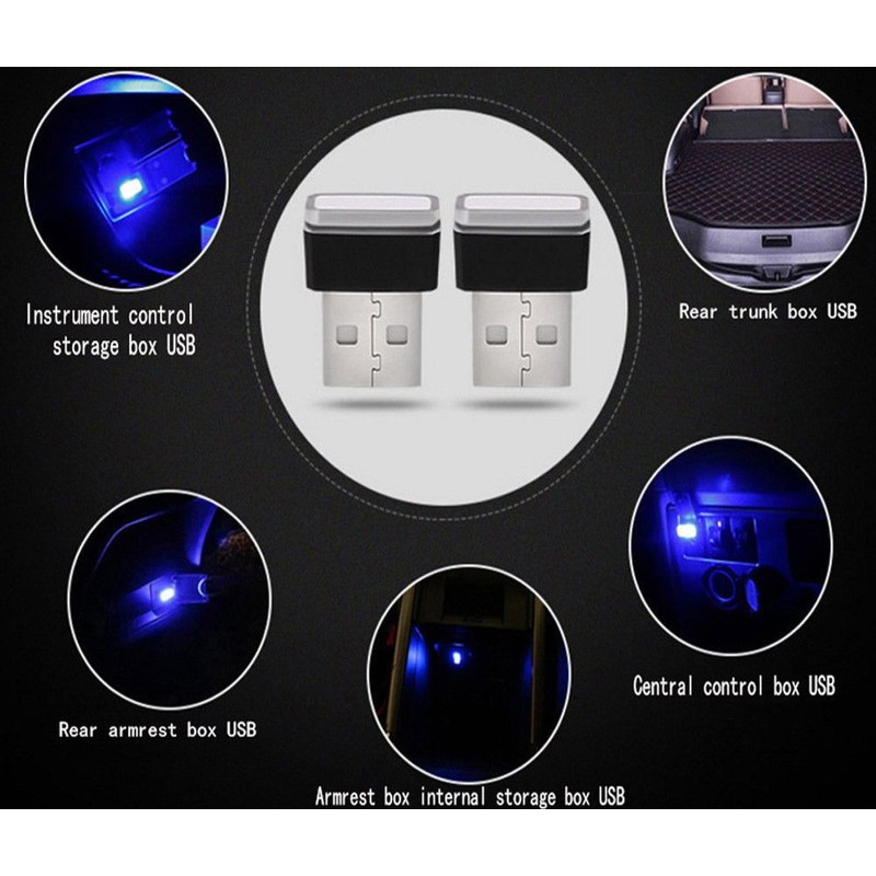 iJDMTOY Brilliant Red USB Plug-in Miniature/Nano LED Car Interior Ambient