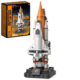 Space Shuttle Building Blocks Set, 616 Pieces Mini Rocket Model Kit with Launch Pad, Space Program Collectible Display, STEM Inspired Construction Toy for Hobbyists & Enthusiasts