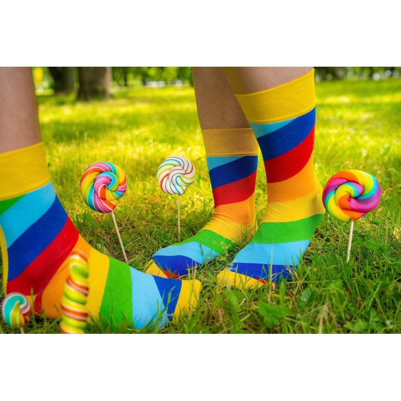 Rainbow Socks - Women's Men's Funny Socks, 1 x lollipop
