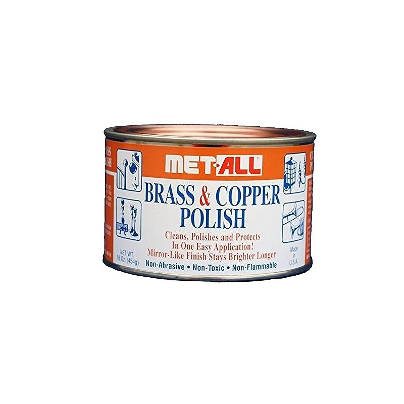 MET-ALL BC-10 Brass & Copper Polish 16oz Cleans, Polishes, Protect