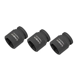 uxcell 3 Pcs 1/2-Inch Drive by 24mm Shallow Impact Socket, Cr-Mo Alloy Steel, 6-Point, Metric