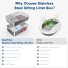 19.6''x13.7''x6'' Suzzipaws Stainless Steel Litter Box, Open Top Sifting Litter