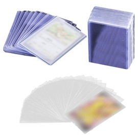 Bettinay 200 Pcs Card Sleeves Clear Set, 100 Protector (66 x 91mm) 100 Penny Photocard Sleeves (77 x 101mm) for Sports Game Cards