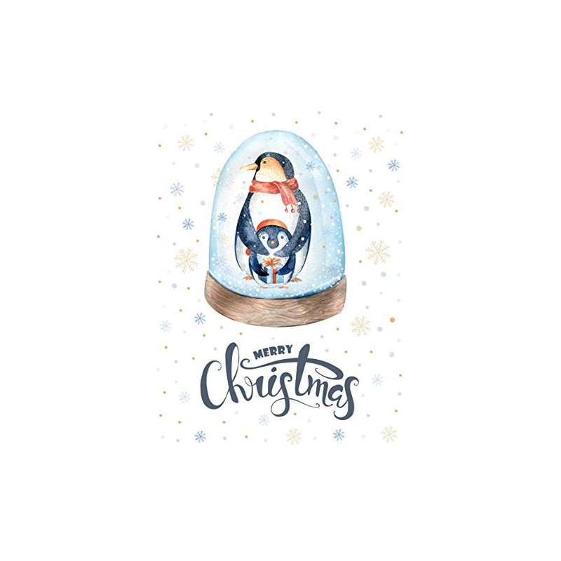 Half a Donkey Merry Christmas Penguins in a snowglobe -