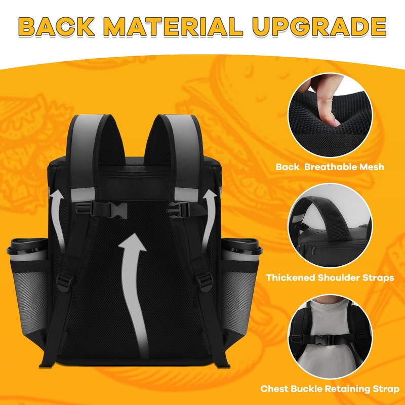 Ytonet Food Delivery Backpack with 7 Cup Holders, XX-Large Expandable