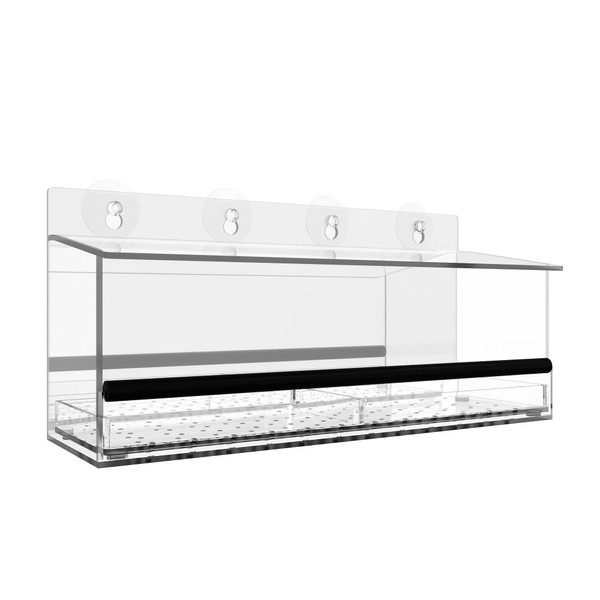 MKLZ One Way Window Bird Feeder for Outside with 4