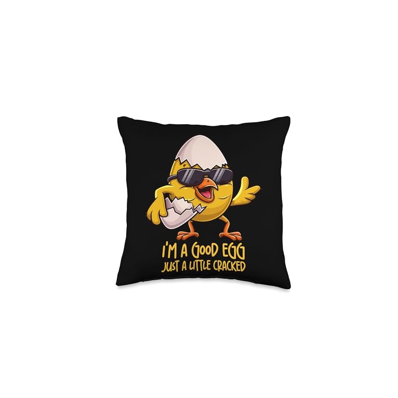 I'm A Good Egg Just a little Cracked Throw Pillow