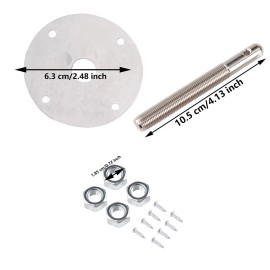 newcars308 Stainless Steel Mount Hood Pin Pins Plate Bonnet Lock Kit Universal Racing Style