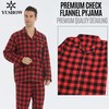 YUSHOW Mens Flannel Pajamas Set Cotton Plaid Pjs Button Down